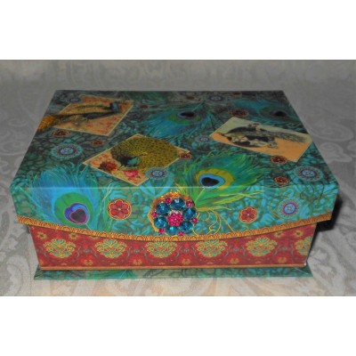 Punch Studio Decorative Jeweled Peacock Keepsake Gift Nesting Box 61447 NEW 802126614471  372231326379